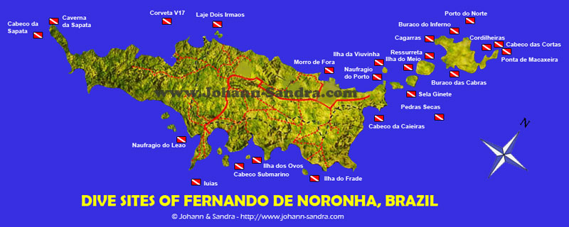 Fernando de Noronha Dive Site Map
