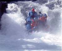 Plowing into the river at Husum Falls