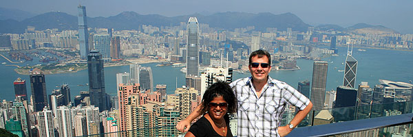 Johann & Sandra on Victoria Peak in Hong Kong