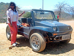 Sandra with Dune Buggy